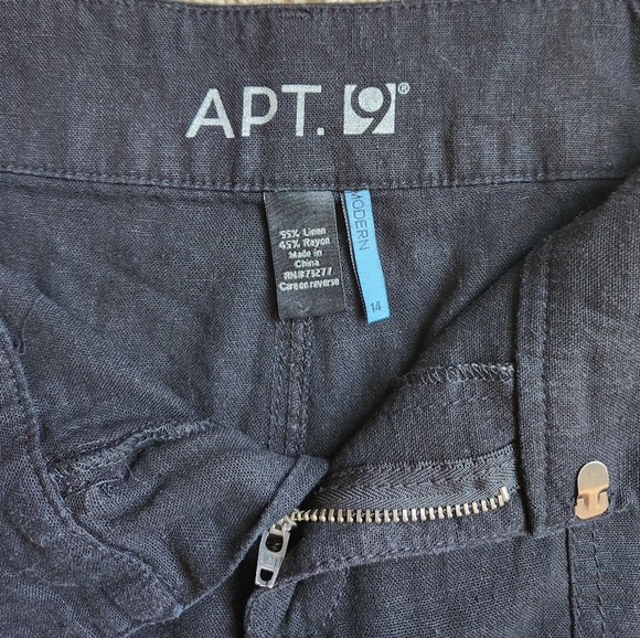 APT 9 Black Linen Dress Short - Size 14 - Picture 4 of 4